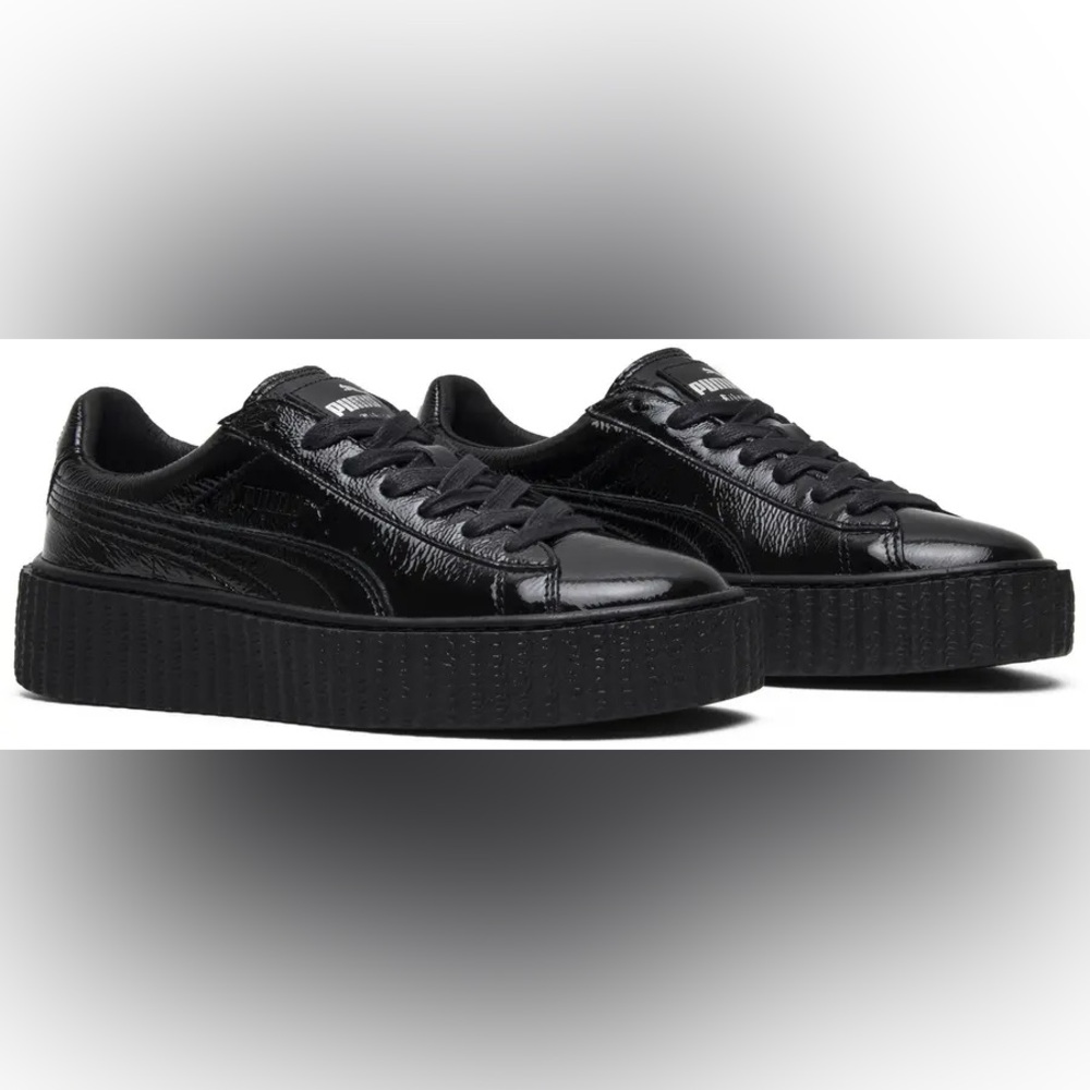 Fenty x Puma Women’s Creeper Black Patent Leather Platform Sneakers